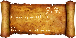 Freisinger Hédi névjegykártya